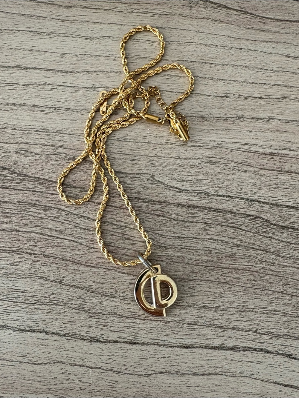 Christian Dior vintage Gold plated CD Logo Pendant Necklace - Women Jewy